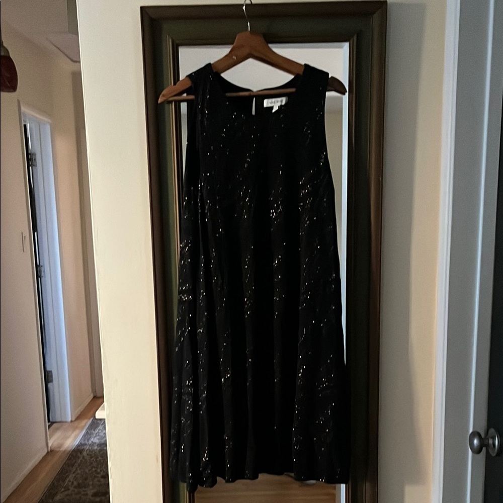 Nine West Black Sleeveless A-Line Midi Dress